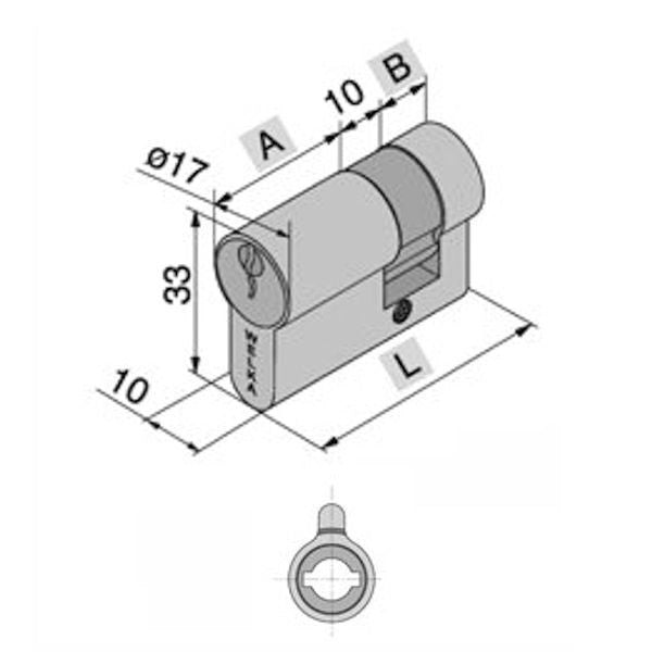 Welka 60122221 Cilindro Sagomato Pers 54mm 27x27mm
