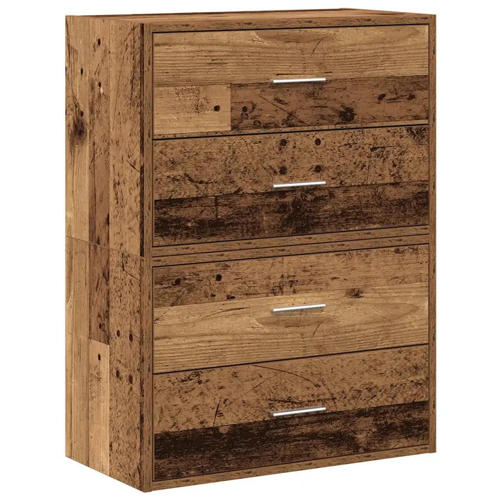 Armadi con 2 Cassetti 2 pz Legno Antico 60x31x40 cm Truciolato 858836