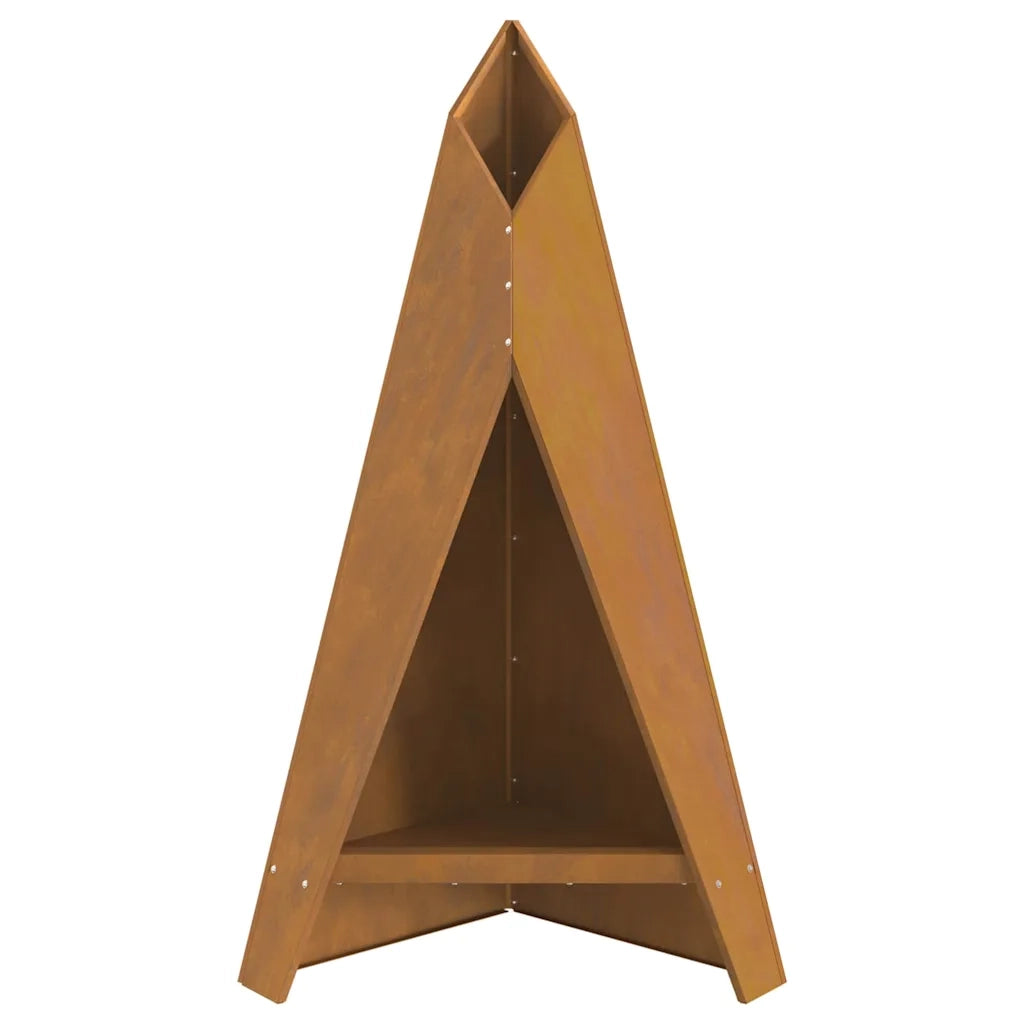 Focolare-Stufa-Camino Marrone 58 x 40 x 100 cm acciaio corten