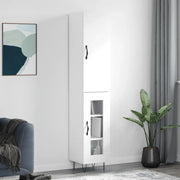 Credenza-Buffet-Armadio da cucina Bianca 34,5x34x180 cm in Legno Multistrato 162302