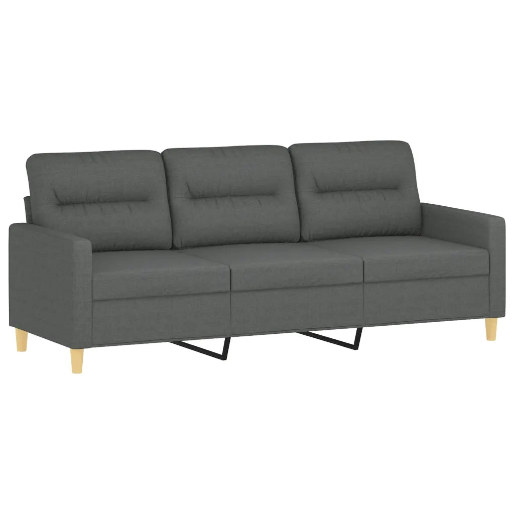 Set di Divani 3 pz con Cuscini Grigio Scuro in Tessuto 3201609