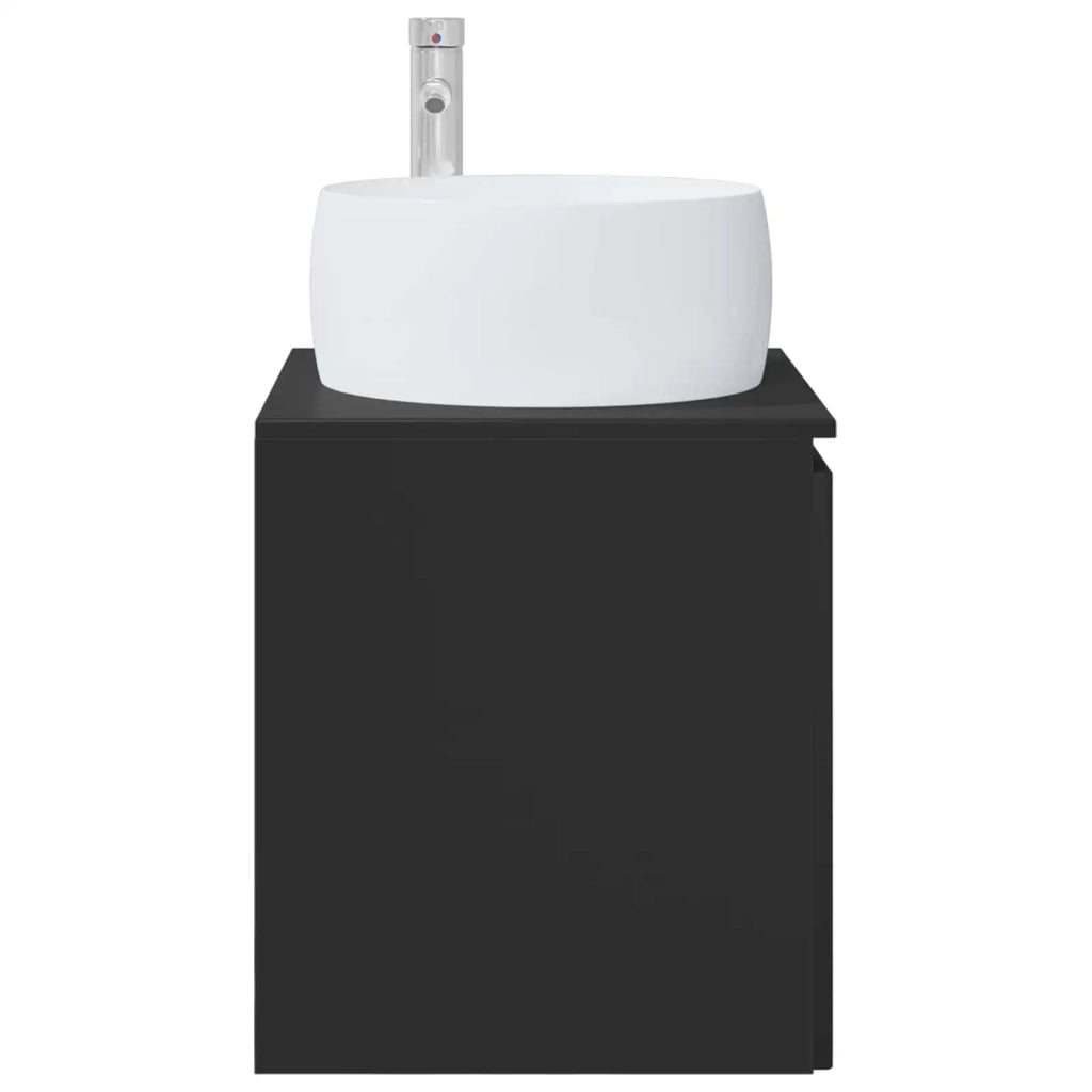 Mobile Lavabo da Parete Nero 49,5 x 44,5 x 66 cm 890453