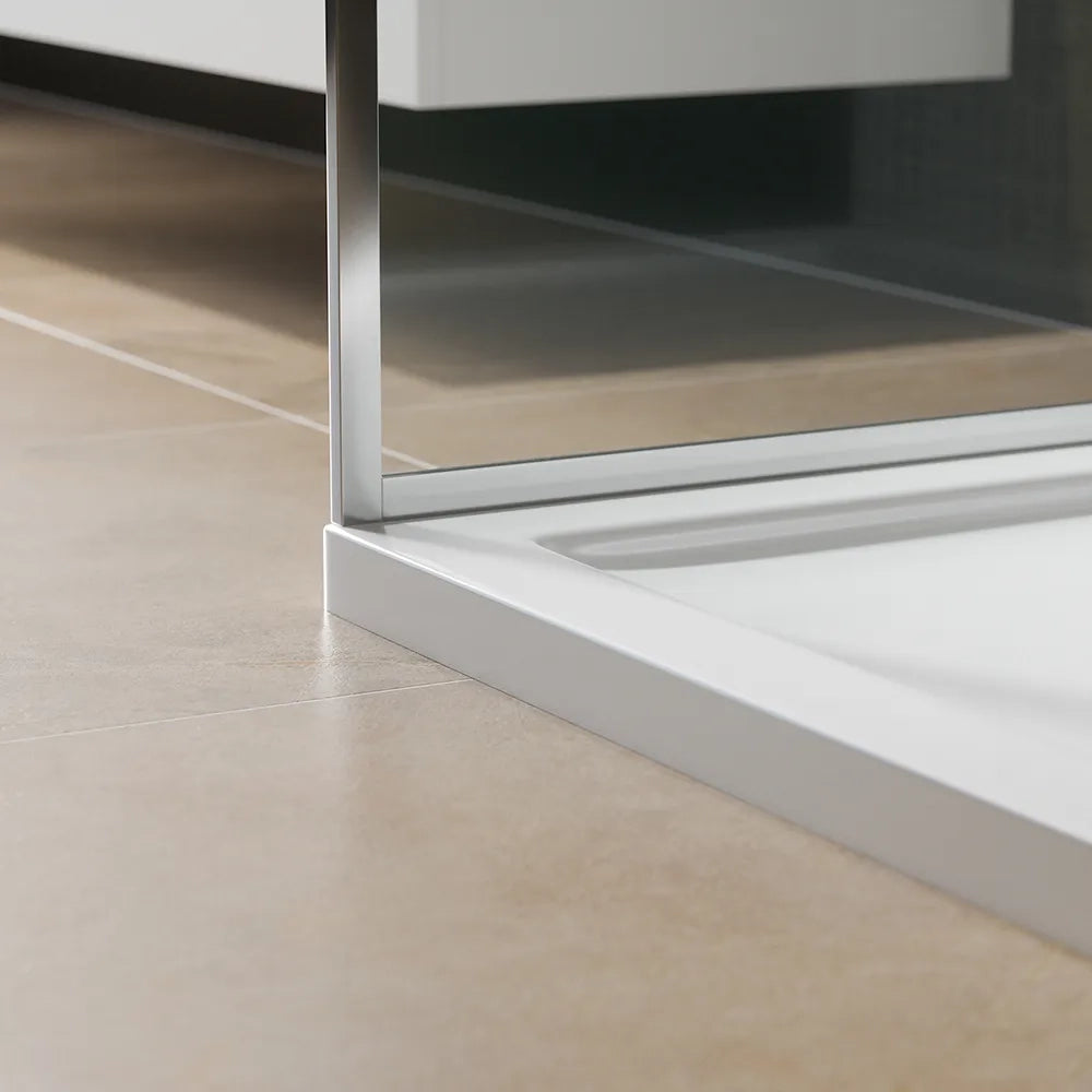Piatto doccia 70x140 cm bianco lucido bordato in acrilico rinforzato | Asteios