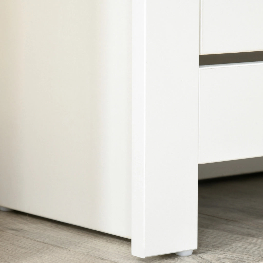 Scarpiera Moderna con 2 Cassetti Regolabili ¨C zephmum ¨C Legno Bianco 72x26x80 cm