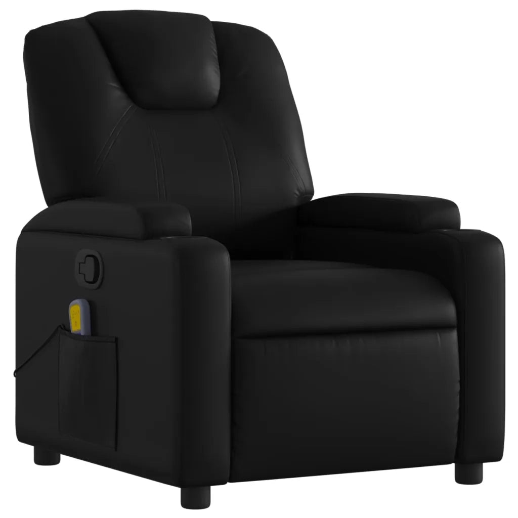 Poltrona reclinabile massaggiante in Similpelle Nera 3205979