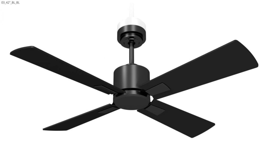 Vam Ventilatore da soffitto a risparmio energetico FACTORY Wi-Fi nero 122 cm telecomando 6 velocità