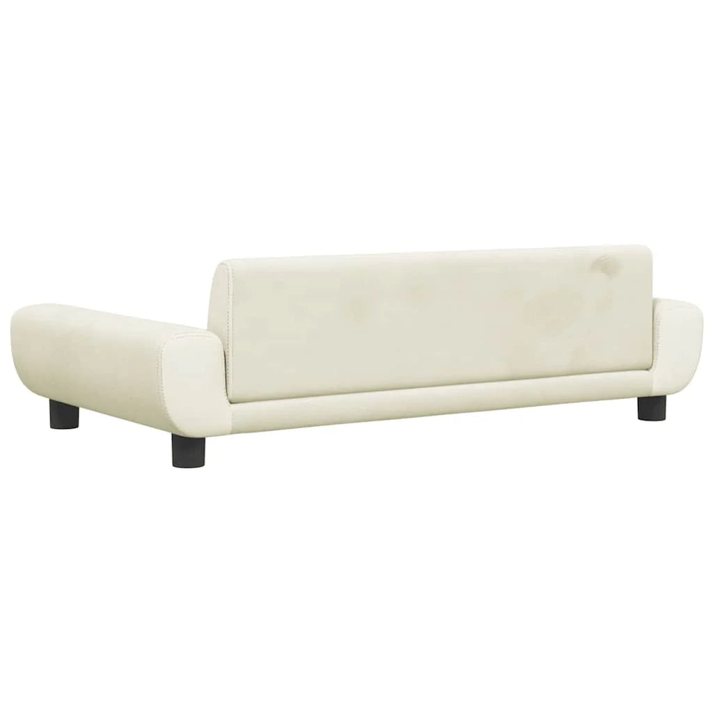 Cuccia per cani a forma di cesto comoda 100 x 54 x 33 cm velluto crema 02_0042607