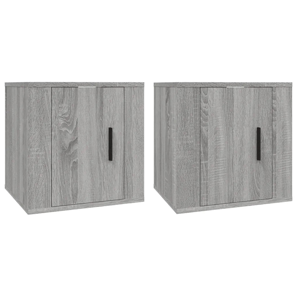 Mobili Porta TV a Parete 2 pz-Set di 2 Credenza per TV sospesa Grigio Sonoma 40x34,5x40 cm