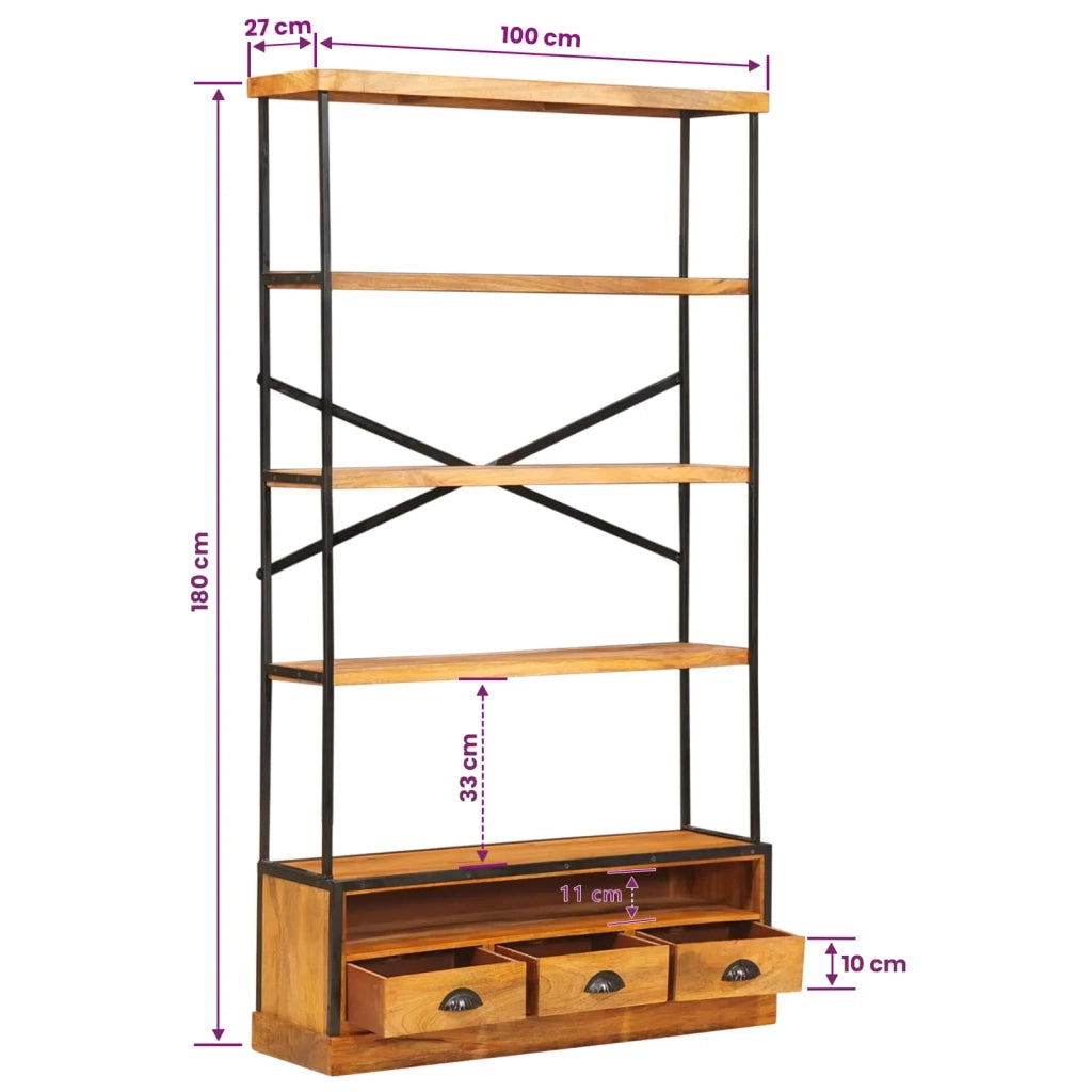 Scaffale a 5 ripiani Naturale 100 x 30 x 180 cm 42020950