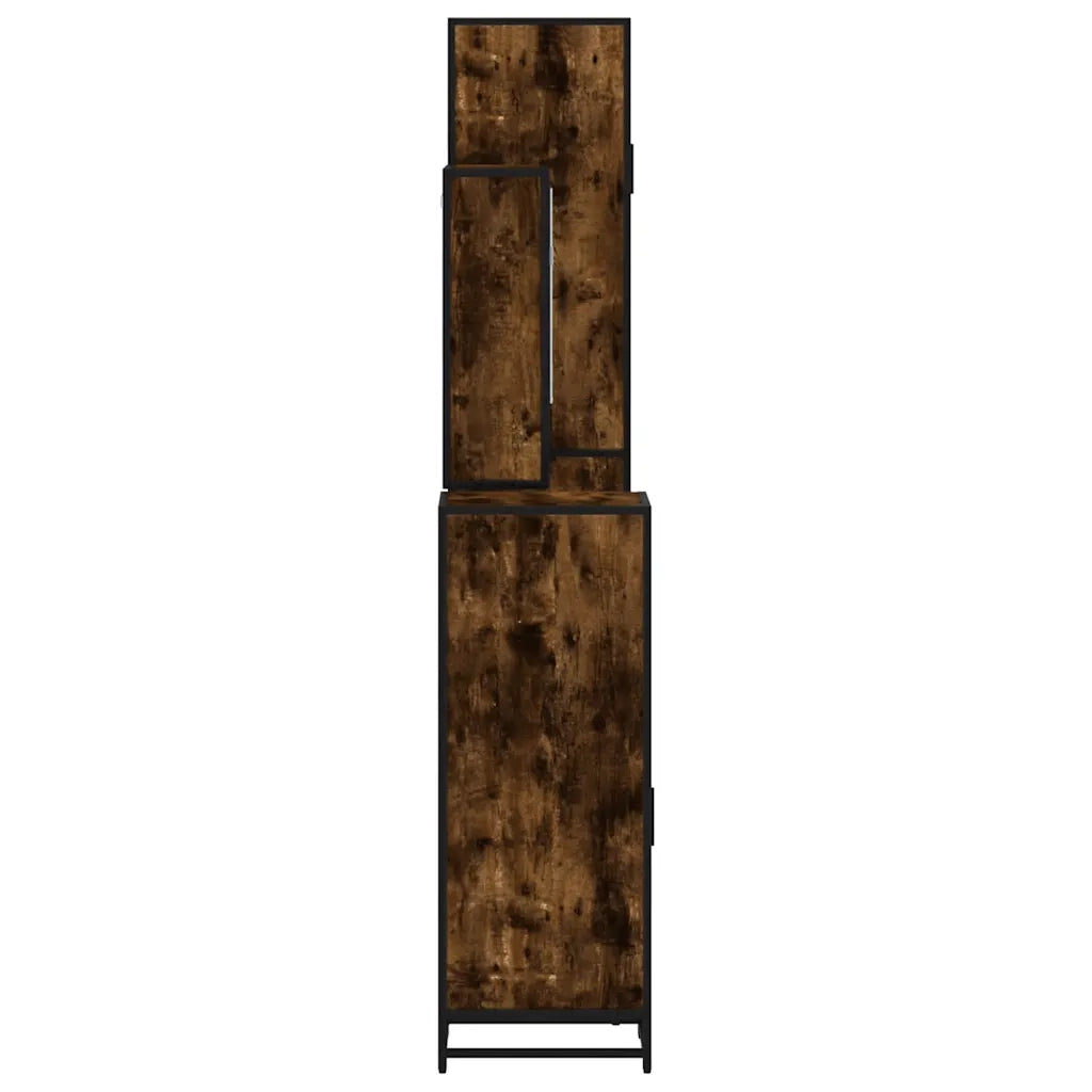 vidaXL Set Mobili da Bagno 4 pz Rovere Fumo in Legno Multistrato