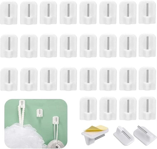 Pacco di 30 Haken per Tende Autoadesivi senza Foratura per Cucina e Bagno