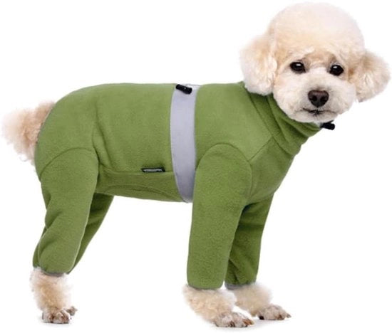 Impermeabile per cani da inverno, con regolazione e imbottitura in fleece, per cani piccoli e medi - XL, verde oliva