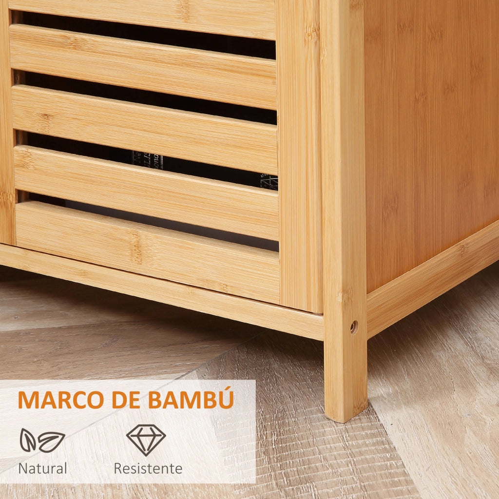 Armadio a 3 ante in bamb¨´ ¨C zephmum ¨C naturale 100x35x82 cm
