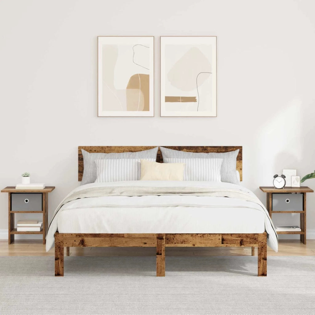 Comodino 2 pcs Legno vecchio 41 x 40 x 45 cm Legno multistrato