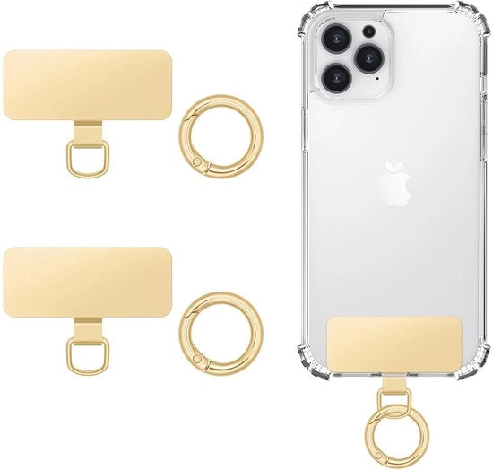 Cavo di Ricarica Universale - 2 Pezzi - Acciaio Inossidabile - Anello di Ritorno - Lanyard per Telefono - Resistenze ai Colpi - Adatto per Tutti i Supporti di Protezione