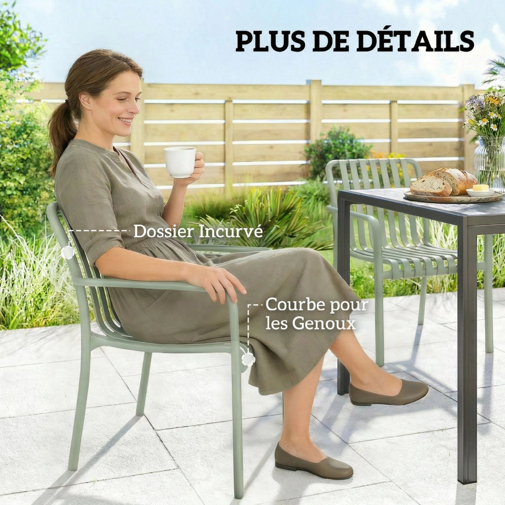 Sedia da Giardino Imbottita ¨C Minimal ¨C Grigio Verde 44x52x83 cm