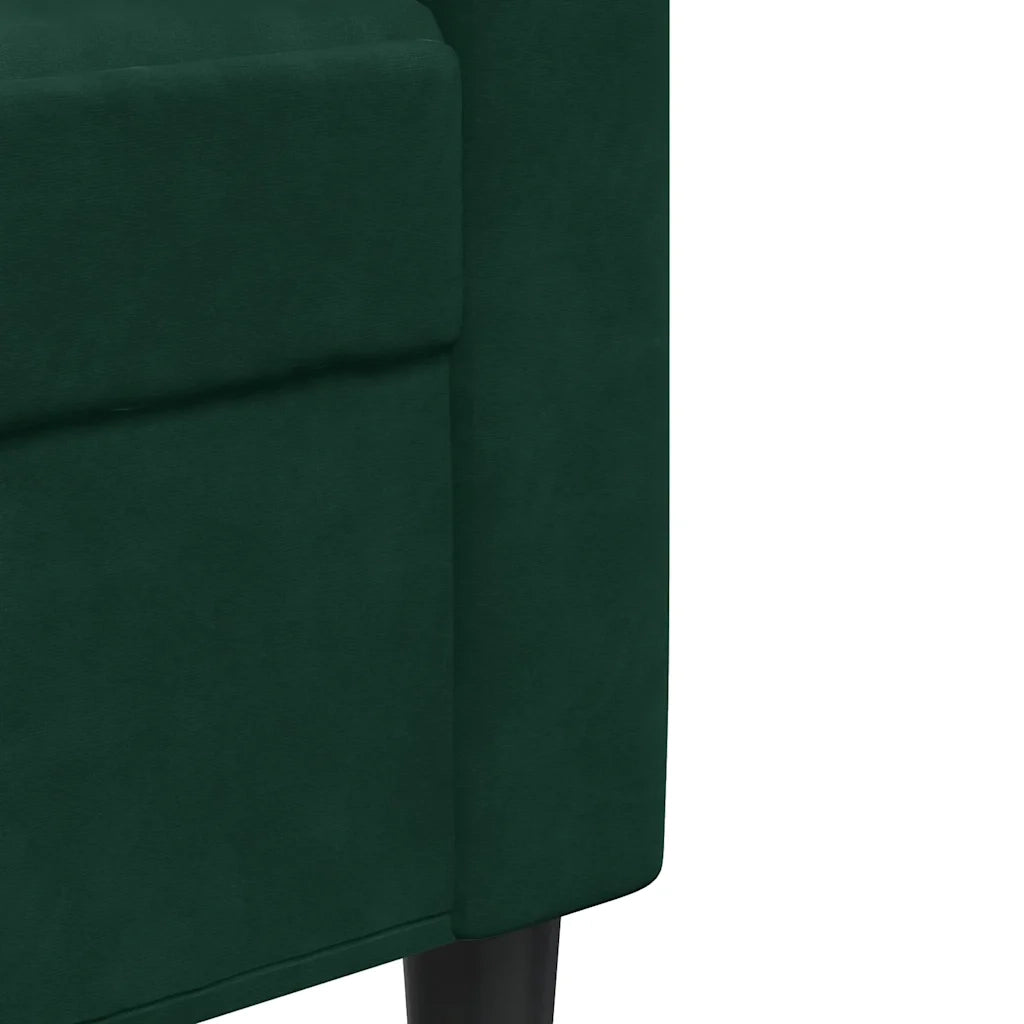 vidaXL Divano a 2 Posti Verde Scuro 120 cm in Velluto