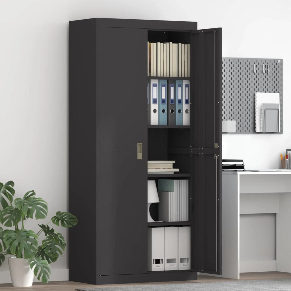 Armadio Nero 80 x 40 x 180 cm Acciaio
