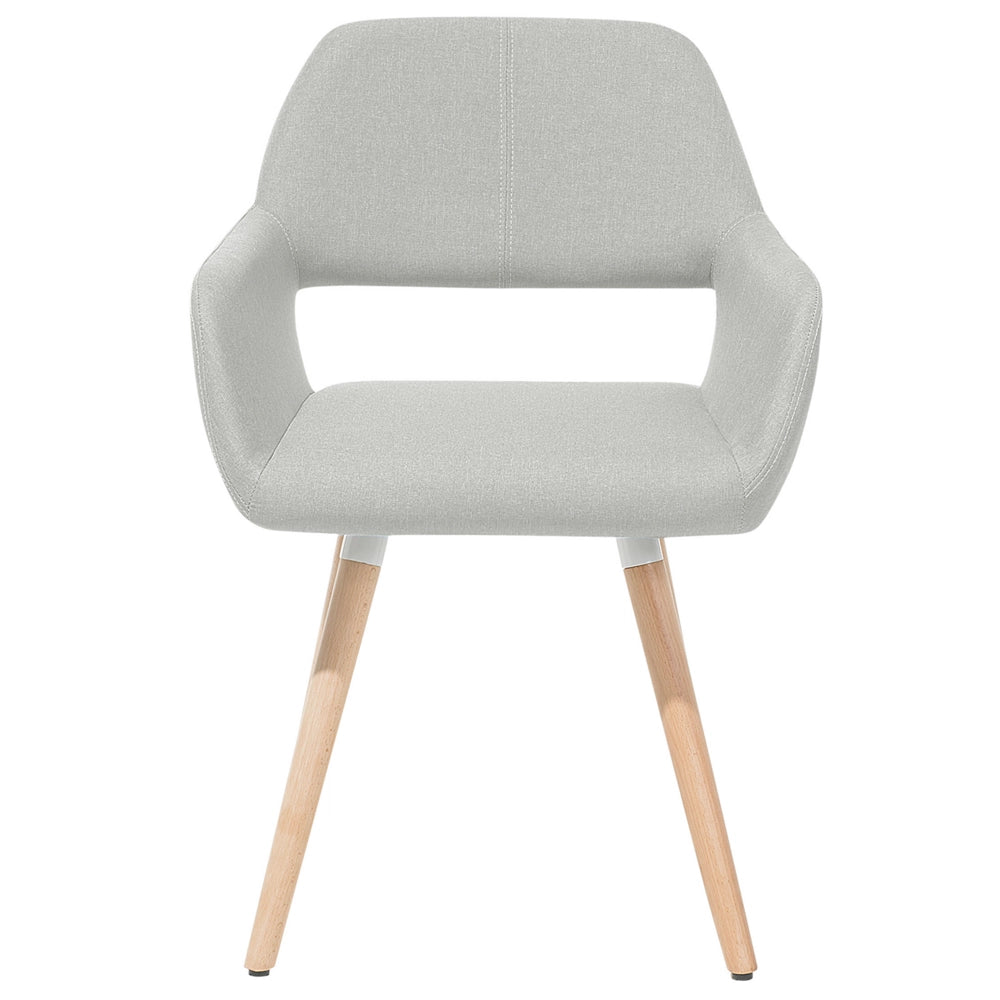 Set di 2 sedie da pranzo rivestimento in tessuto grigio chiaro gambe in legno chiaro stile moderno eclettico