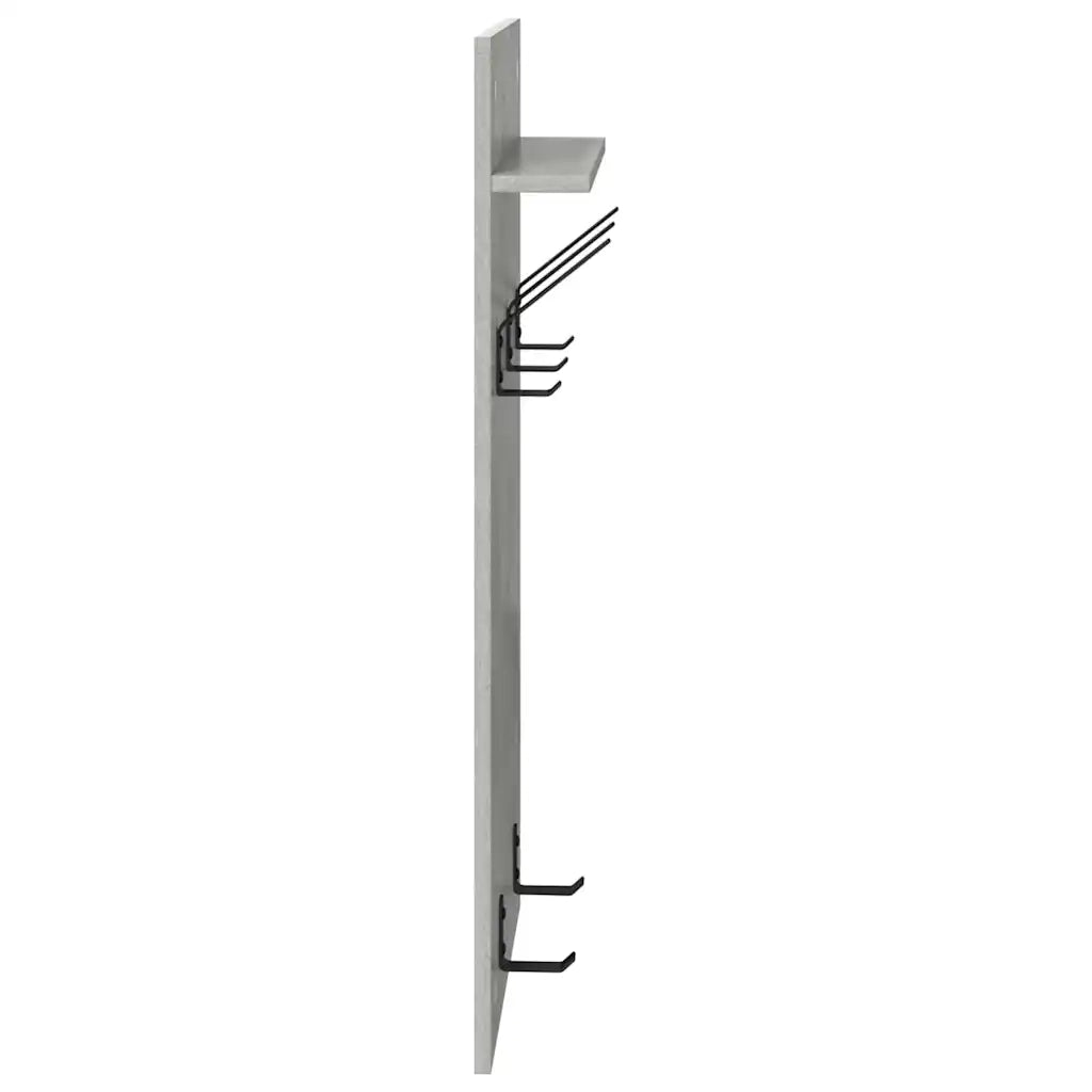 Appendiabiti a muro A parete Grigio cemento 40 x 10 x 90 cm 874454