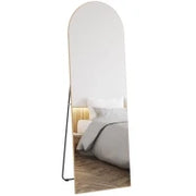 Specchio in Figura Intera, 50 x 150 cm, Specchio da Terra Grande Specchio da Parete senza Cornice per Soggiorno, Tono Dorato
