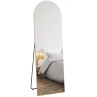 Specchio in Figura Intera, 50 x 150 cm, Specchio da Terra Grande Specchio da Parete senza Cornice per Soggiorno, Tono Dorato