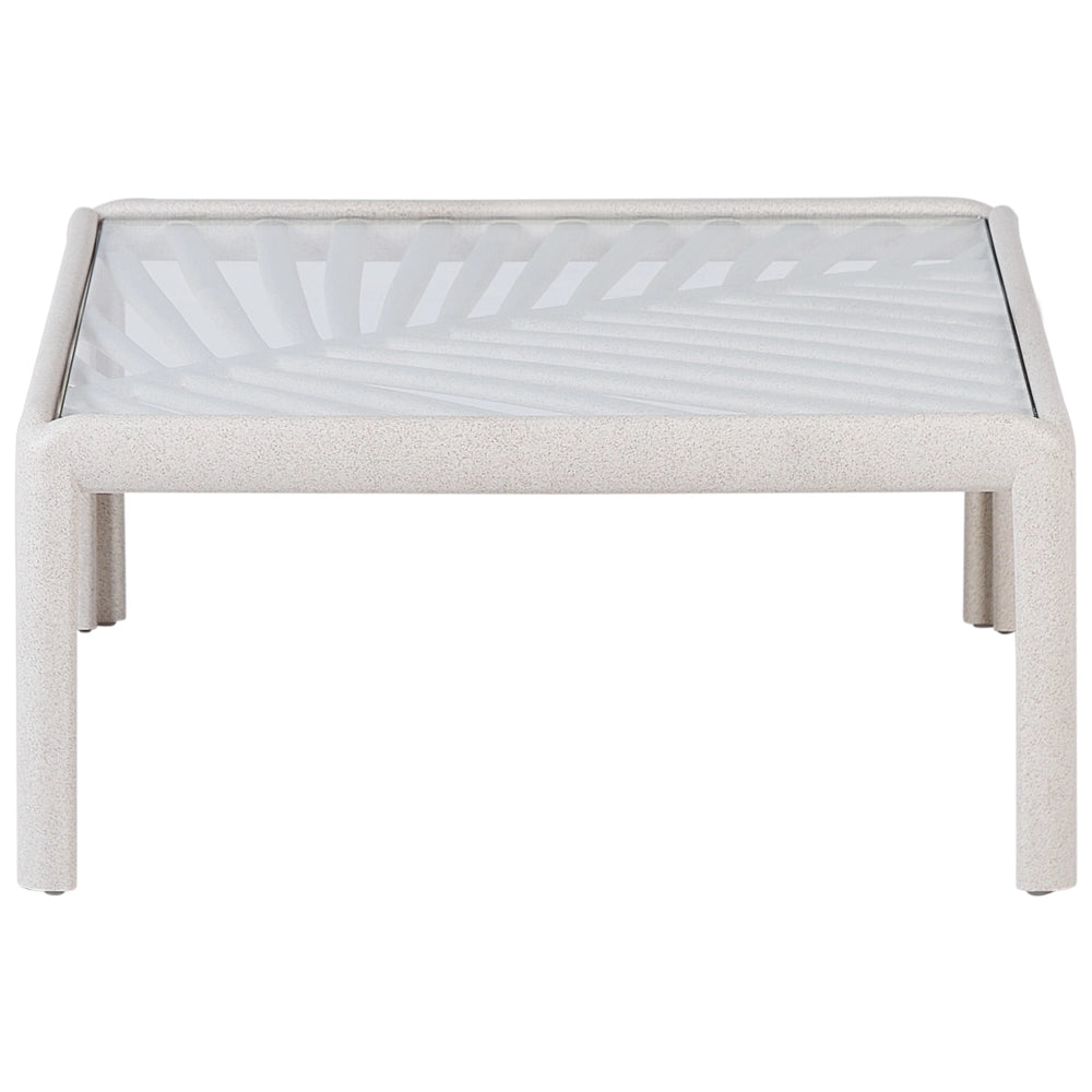 Tavolino da giardino Beige chiaro Struttura sintetica 69 x 69 cm Stile moderno per esterni
