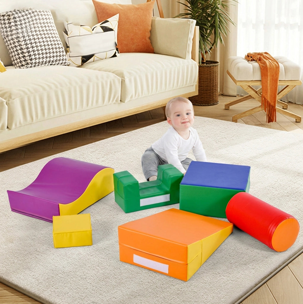 Blocchi morbidi per bambini 65.5x65.0x43.5 cm multifunzione in PU giallo