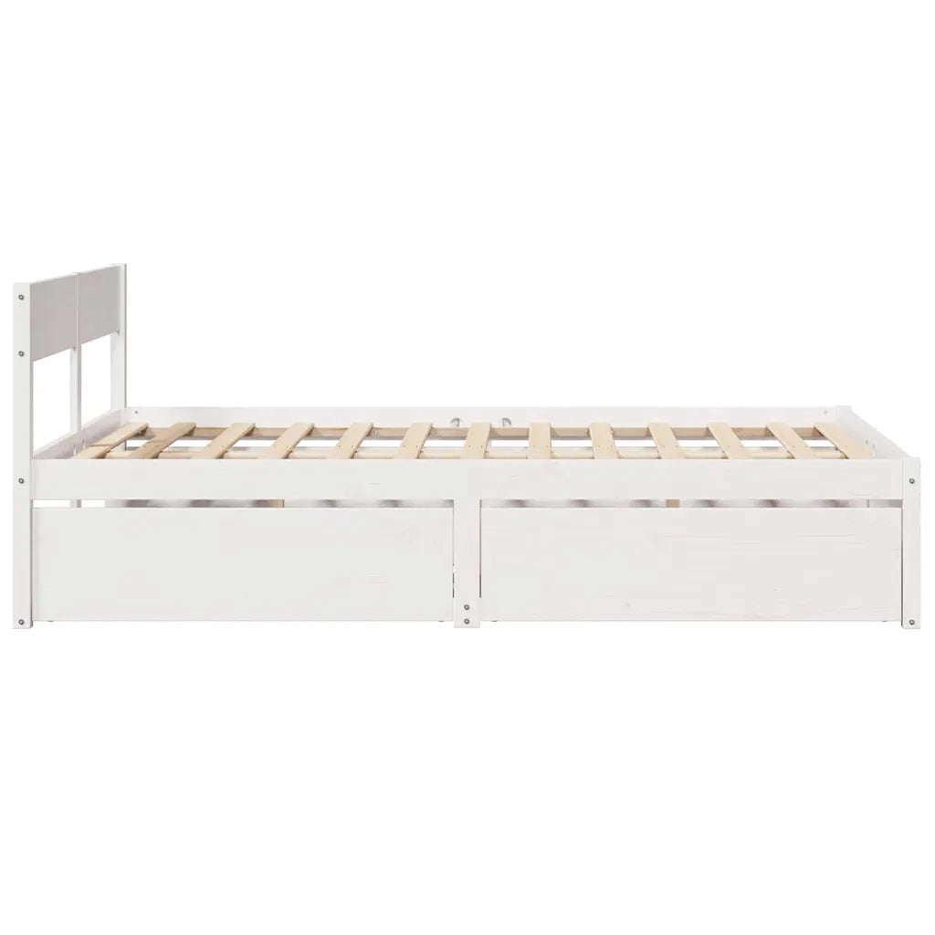 Letto senza Materasso Bianco 120x190 cm Legno Massello di Pino