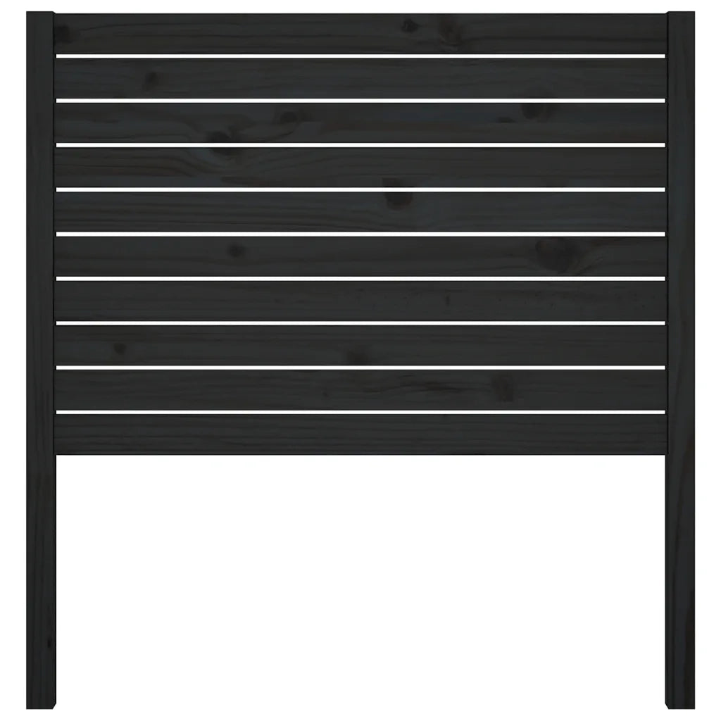 Testiera | Testata per Letto Nera 81x4x100 cm in Legno Massello di Pino