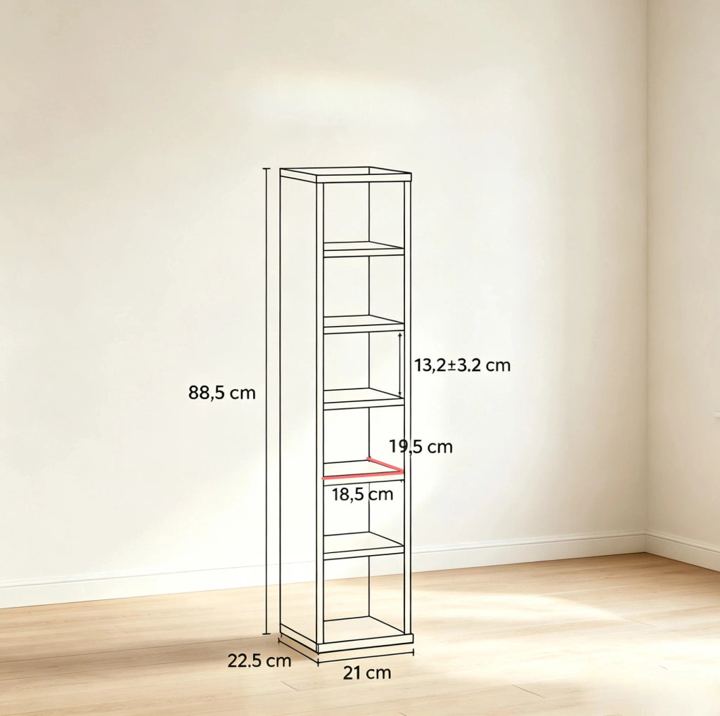 Set 2 colonne porta CD in truciolare rovere, 12 scomparti