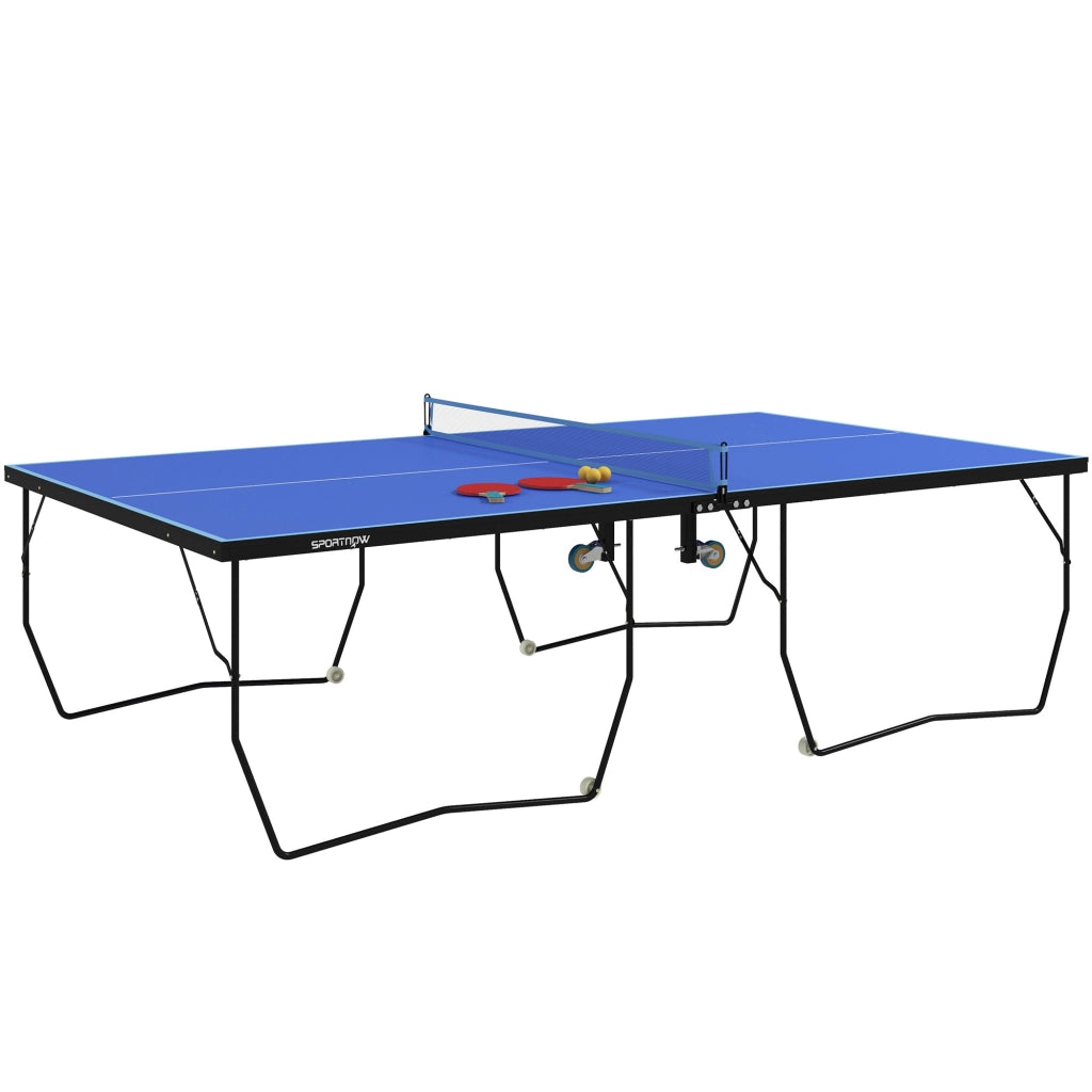 Tavolo da ping pong pieghevole ¨C zephmum ¨C blu, MDF, acciaio, 274x152.5x76 cm