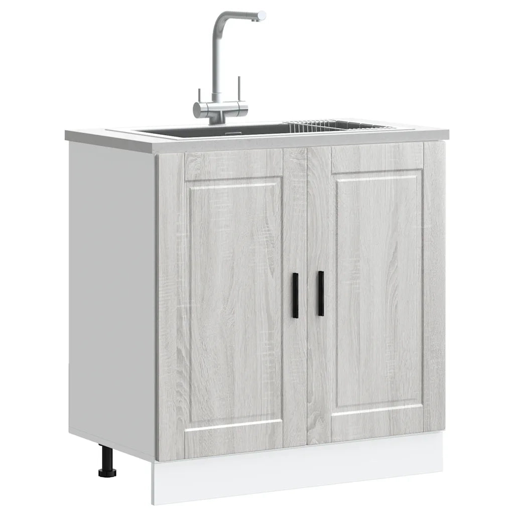 Pensile da cucina | Mobile base lavello Porto Grigio Sonoma 80x46x81,5cm Truciolato