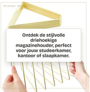 Sostegno per libri Regolabile - Triangolare - Metallico - Oro - Supporto per documenti - Spazievendente - Pannelli per libri