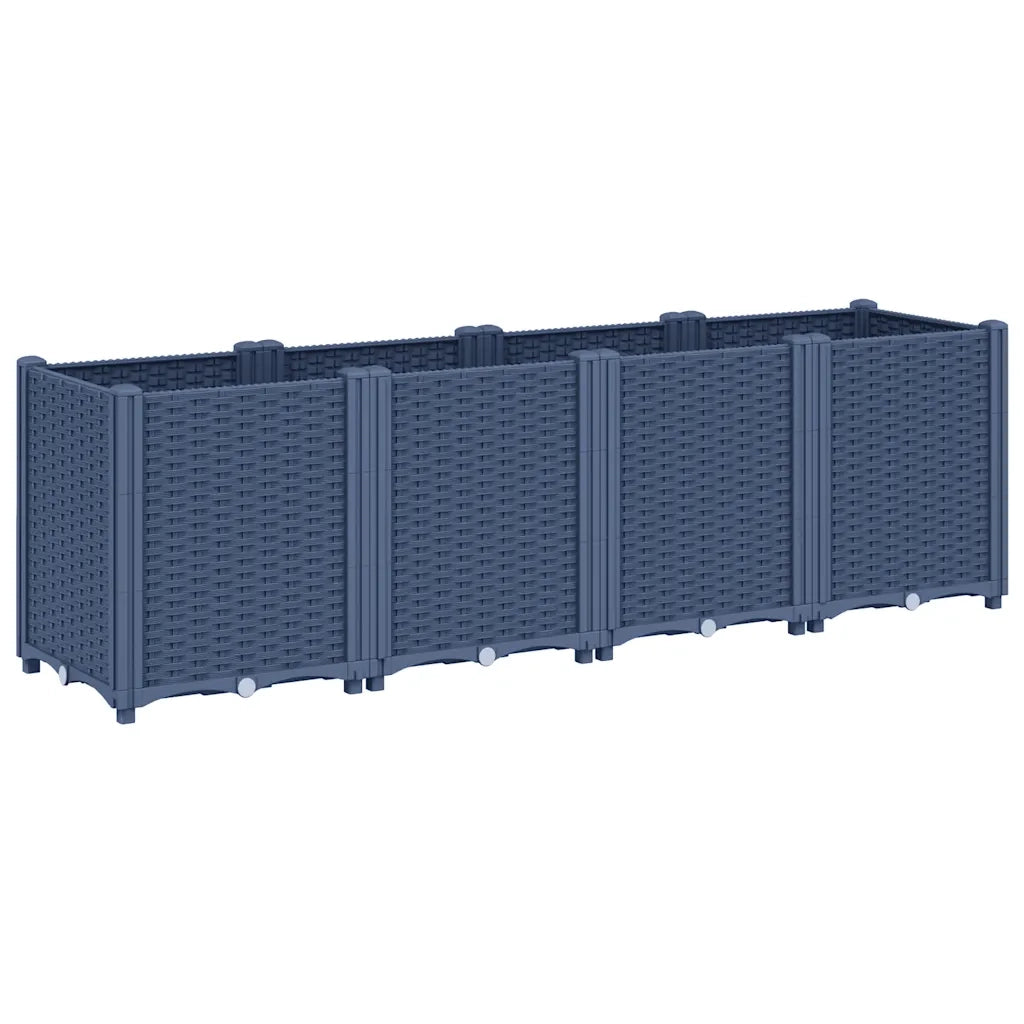 Fioriera da Giardino Grigio Blu 160x40x53 cm in PP 367856