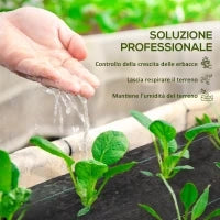 Telo per Pacciamatura 50x2 m Traspirante e Anti-UV in Polipropilene Nero
