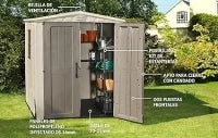 Casetta da Giardino Factor 6x6, Beige, 178 X 195,5 X 208 h