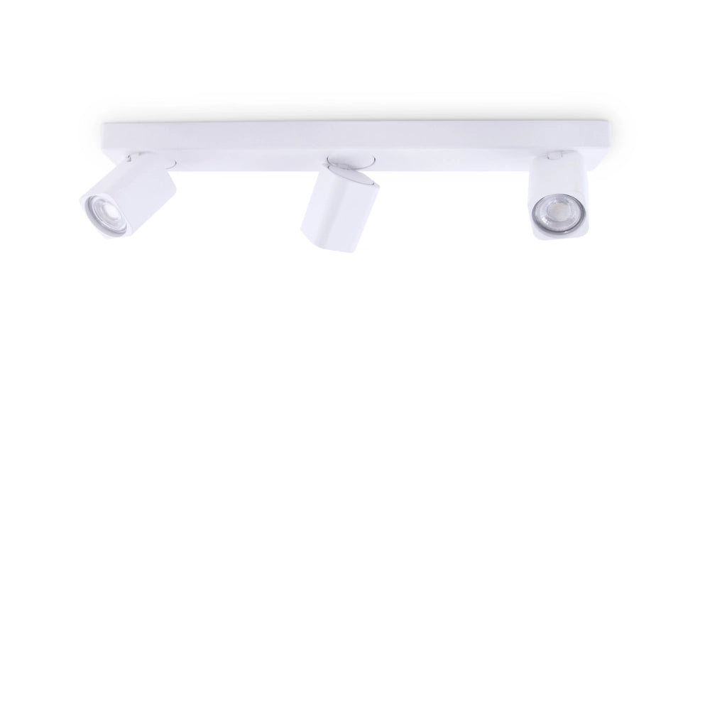 Spot Contemporaneo Rudy Alluminio Bianco 3 Luci Gu10 35W 3000K Ip20