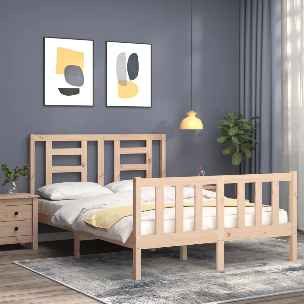 Giroletto senza Materasso-Struttura Letto 140x200 cm in Legno Massello di Pino 253378
