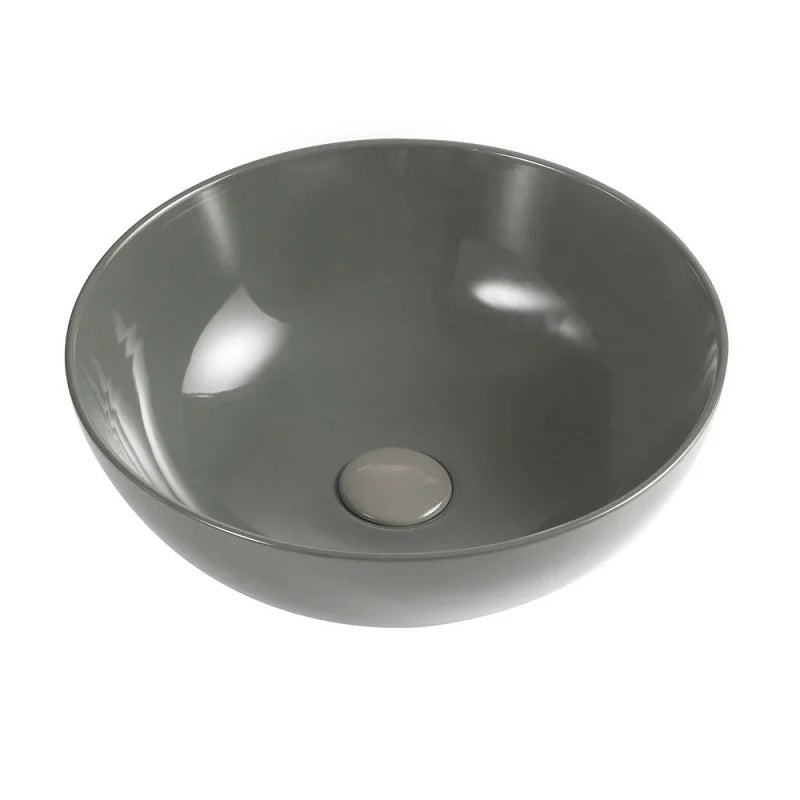 Piletta click clack con tappo grigio cemento in ceramica senza troppopieno