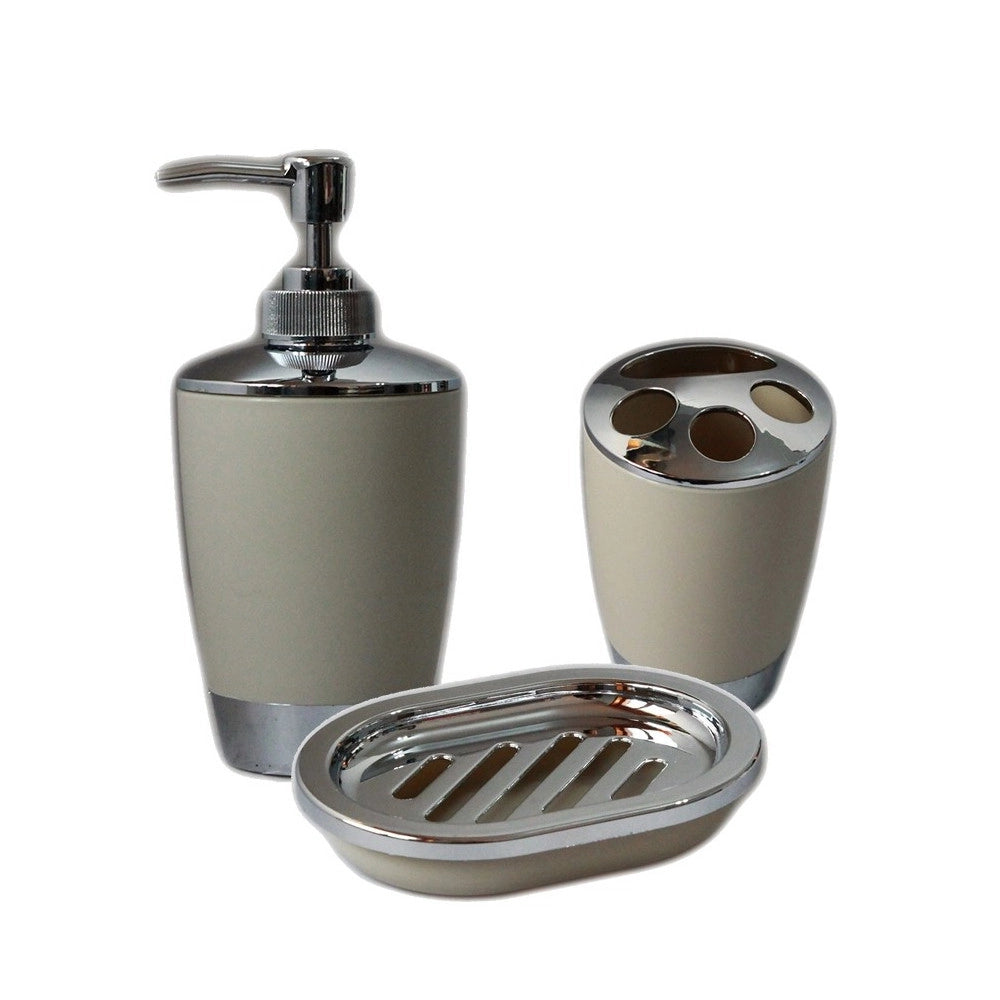 Trade Shop - Set Accessori Bagno Porta Saponetta Dispenser Sapone Liquido Porta Spazzolini -