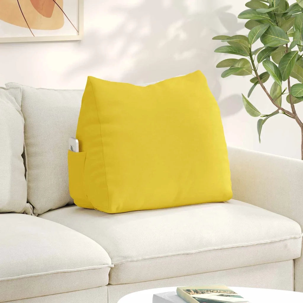 Cuscino per Schiena Giallo Chiaro 60 x 20 x 50 cm Tessuto 42015040