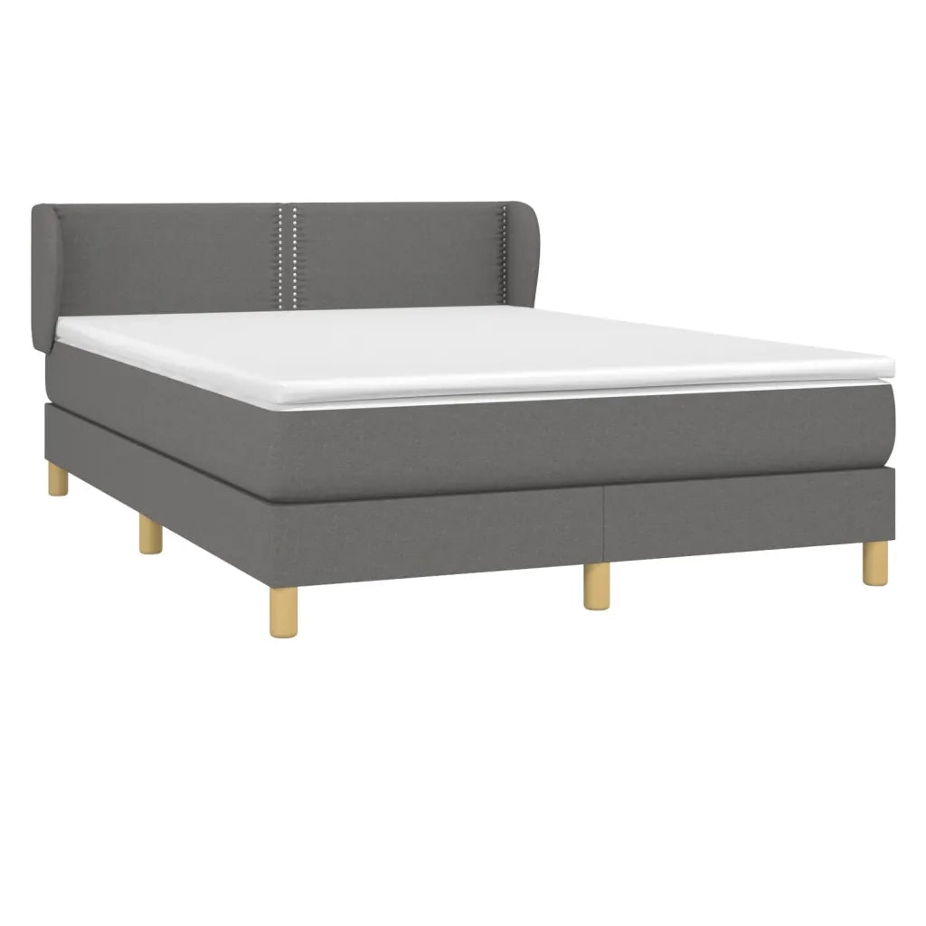 Giroletto a Molle con Materasso Grigio Scuro 140x190 cm Tessuto
