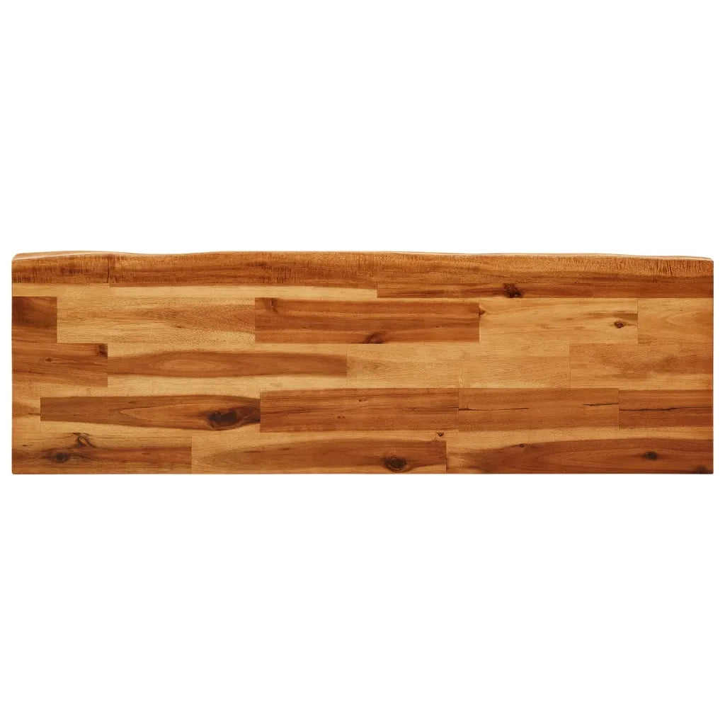 Set da Pranzo 3 pz con Bordi Vivi in Legno Massello di Acacia