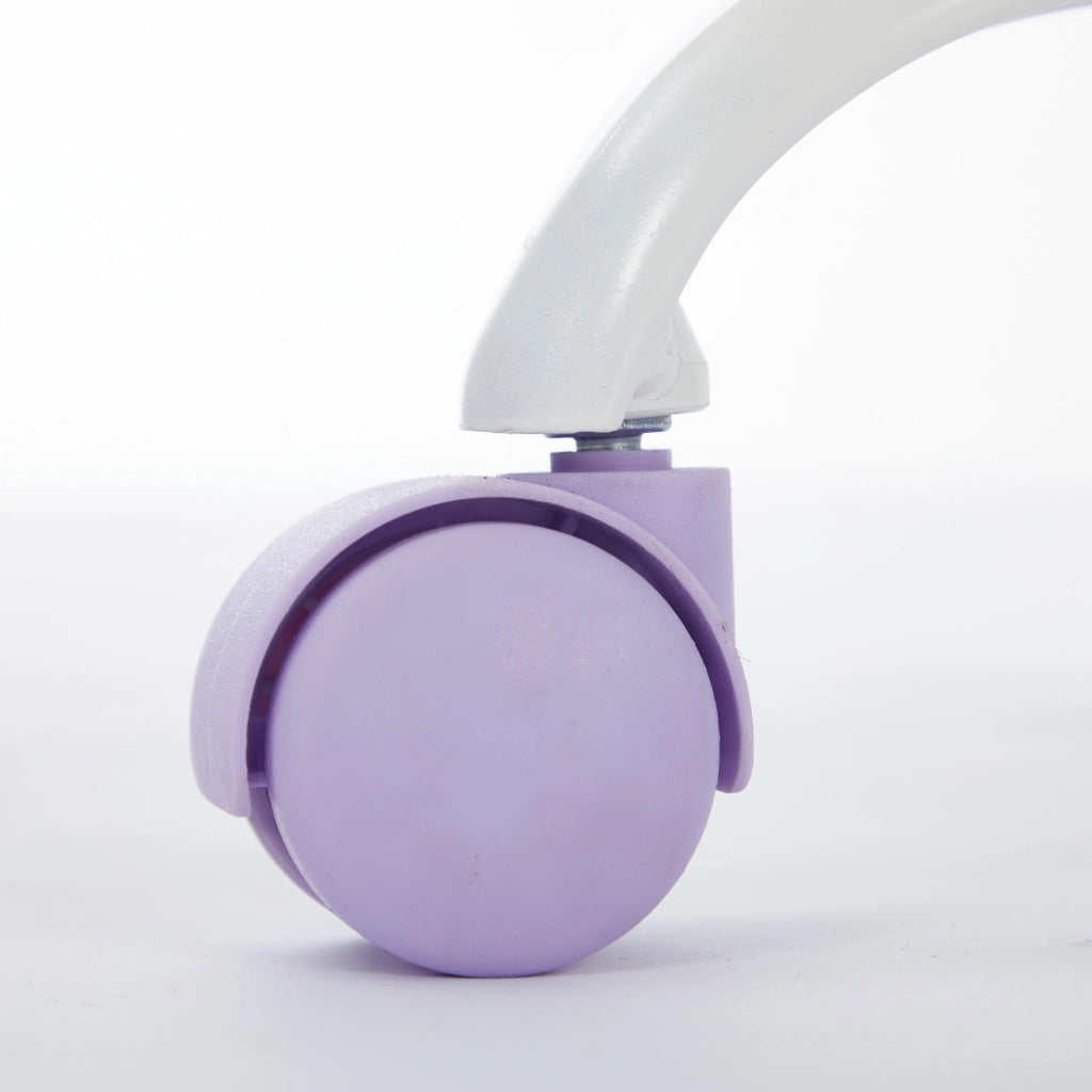 Sedia da ufficio in pelliccia sintetica con altezza regolabile, girevole a 360° e ruote silenziose viola