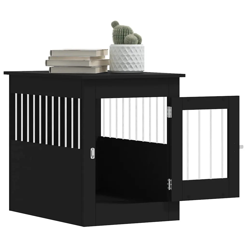 Gabbia Cani da Arredamento Nera 55x80x68cm Legno Multistrato CFW5147861