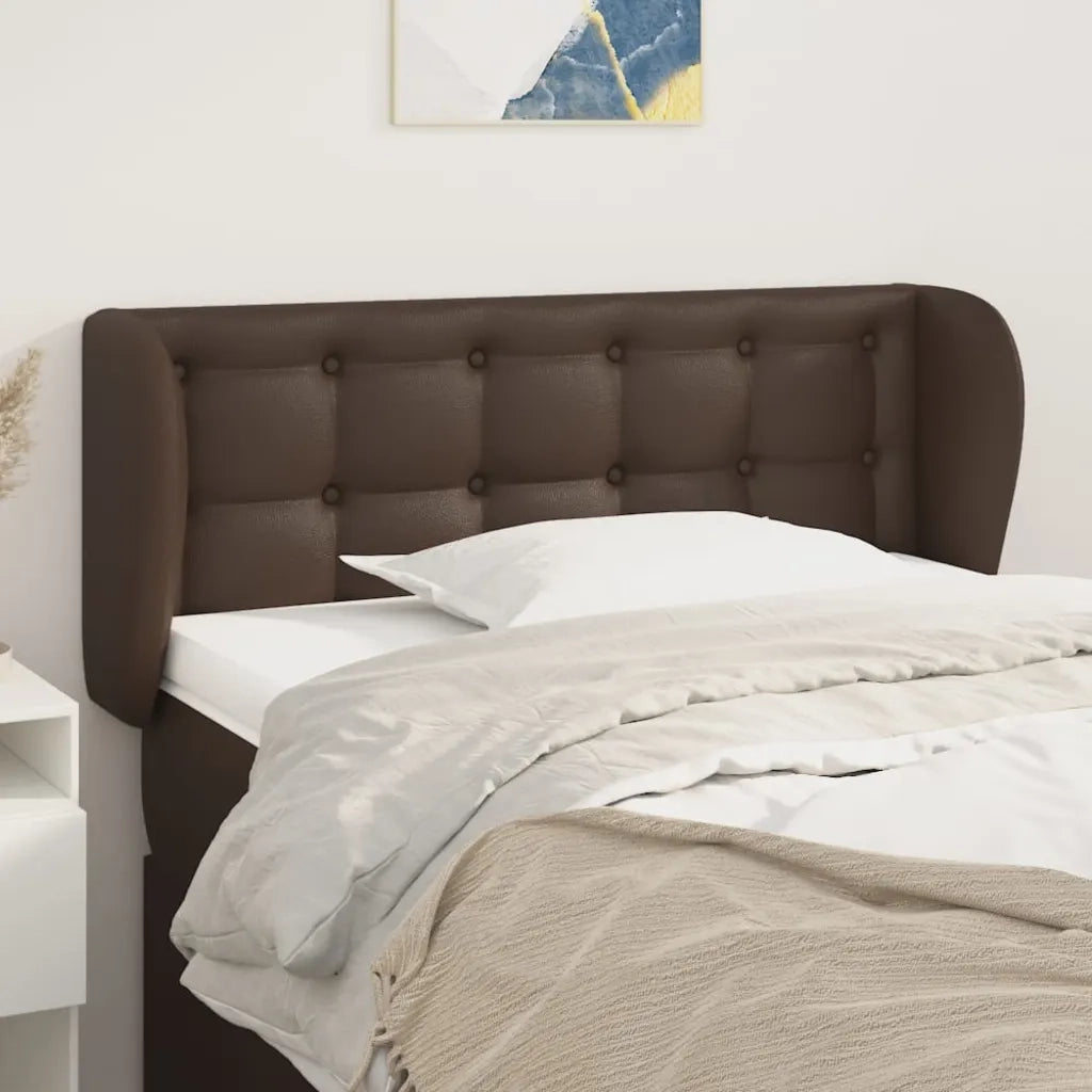 Testiera ad Orecchio Marrone 103x23x78/88 cm in Similpelle