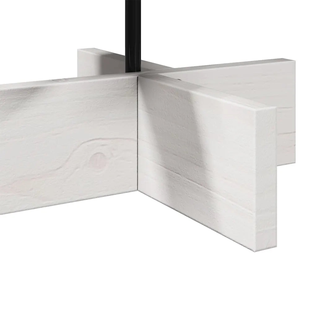Albero di Natale Decorativo Bianco 60 cm Legno Massello di Pino