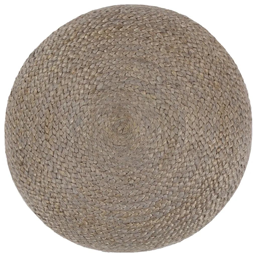 Pouf Lavorato a Mano Grigio Chiaro 45x30 cm in Juta cod mxl 67700