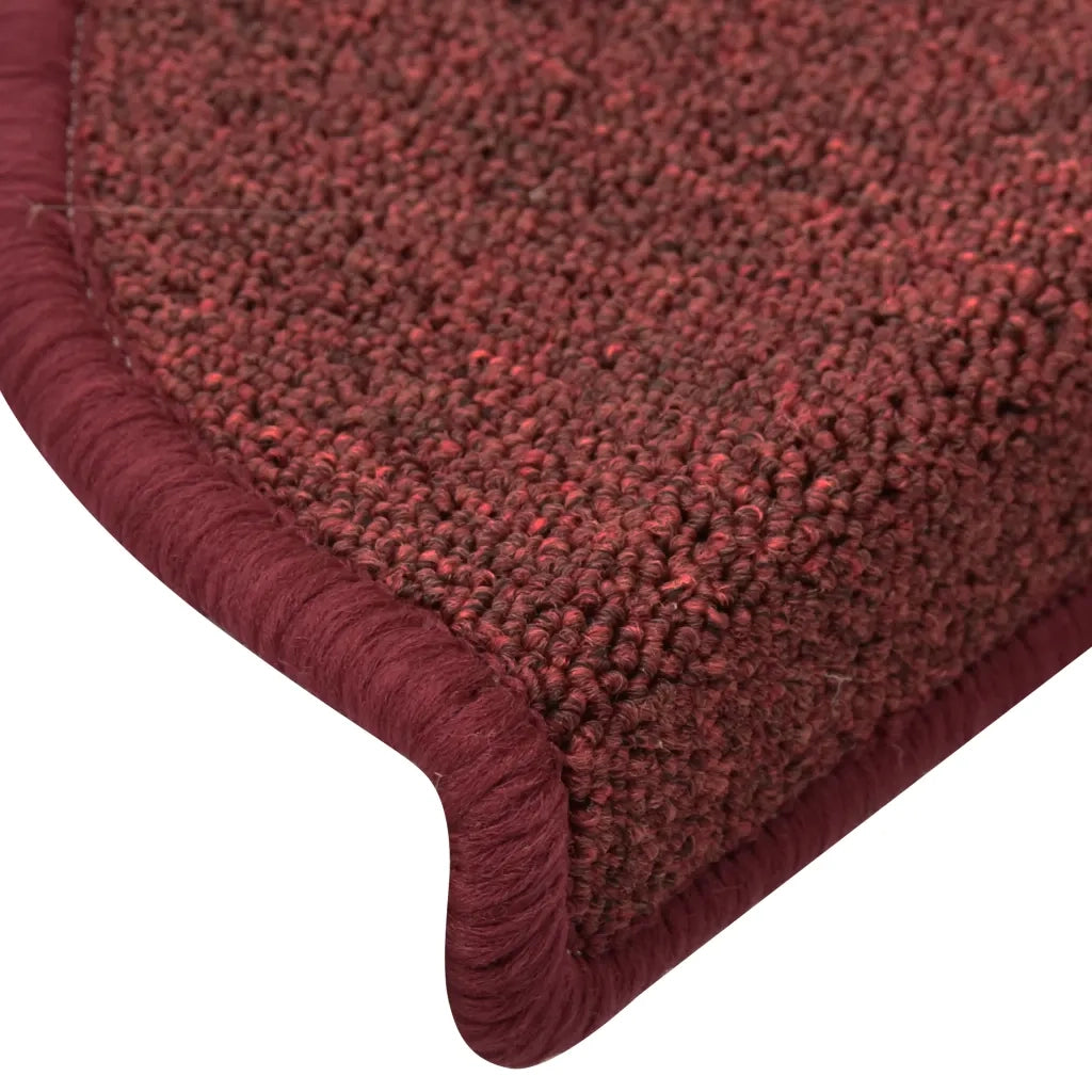 Tappetini per scale 15 pz 56x17x3 cm Bordeaux semicircolari 322372